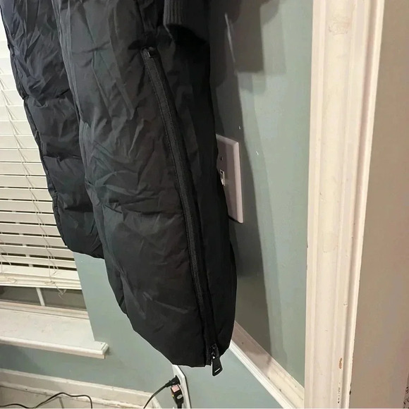 NWT Bernardo Eco Plume Long Puffer Coat Shiny hood size Largee - Picture 2 of 14